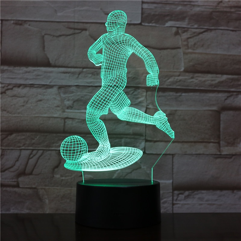 3D 램프 터치 센서 축구 스포츠 팬들을위한 축구 3D 야간 조명 최고의 선물 7 색 변경 아기 수면 조명 Lamp1822